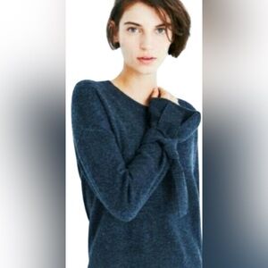 Madewell Madewell Tie Cuff Pullover Sweater Knit Navy Long Sleeve Cotton XS